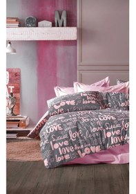 Resim Tek Kişilik Nevresim Takımı Love Pembe 