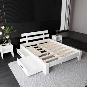 Resim 4 Çekmeceli Lotus Mdf Karyola | Çift Kişilik Yatak Uyumlu, Kolay Kurulum 