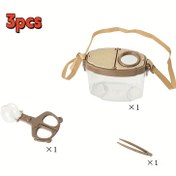 Resim 3 Adet Paket, Bir Pet Kutusu, Bir Böcek Tutucu ve Bir Çengel İçerir, Açık Hava Gezileri Böcek Toplayıcı, Öğrenci Böcek Tutma Oyuncakları, Gözlem Kutusu Bilim Deneyleri Keşif Araçları 