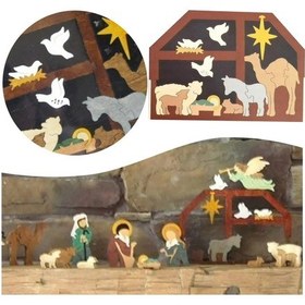 Resim Qingmipy Halka Doğumu Ahşap Puzzle Dekoratif Örgü - 20x14cm Kaliteli Ahşap, Zeka Geliştirici Ev Dekoru 