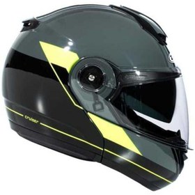 Resim Zeus Zs-3050 Be7 Grey Fluo Yellow Çene Açılır Motosiklet Kaskı 