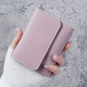 Resim Klasik Üç Katlı Kadın Cüzdanı - Dayanıklı Sentetik Deri ve Polyester Astar, Hızlı Toka Kapatma, Kart Yuvaları & Çıkarılabilir Cepli - Beyaz, Siyah, Pembe, Açık Mavi ve Mor Renklerde Mevcut, Kadınlar İçin Günlük Kullanım Cüzdanı | Şık Minimalist Cüzdan | Polyester Astarlı, Kart Tutucu Cüzdan 