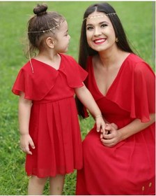 Resim Moda Labio - Melek Anne Kız Elbise Kırmızı 