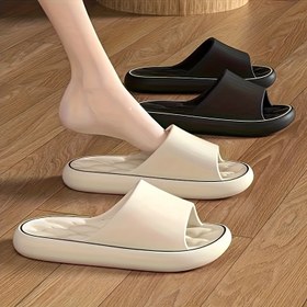 Resim Erkek ve Kadın EVA Kaydırmaz Sandaletler - Yumuşak Bej, Ev, Banyo ve Plaj İçin Rahat Kapalı/Açık Ayakkabılar, Tüm Mevsim Kullanımı, Banyo Ayakkabıları | Yumuşak Dokulu Sandaletler | EVA Sandaletler 