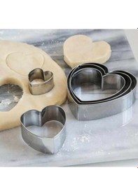 Resim Kurabiye Kalıbı Metal Kalp 5 Parça 