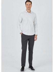 Resim İmza Beyaz Sert Yaka Cepsiz Gabardin Uzun Kol Slim Fit Esnek Gömlek 1004250232 Beyaz 