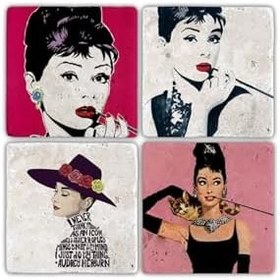 Resim Oscar Stone Decor Doğaltaş Bardak Altlığı- 4 Lü Set(10 Cm X 10 Cm) Ba368 