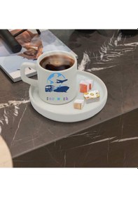 Resim Kurumsal Firmalara Özel Logolu 6'lı Türk Kahvesi Fincanı Ve Altı Beyaz 