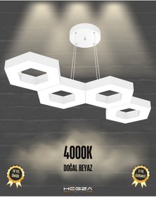 Resim Catena Beyaz Kasa, Doğal Beyaz Işık Modern Sarkıt Led Avize Beyaz 