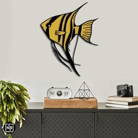 Resim NR Dizayn (142) Çizgili Melek Balığı Dekoratif Metal Tablo 49 X 39 