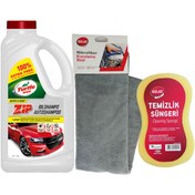 Resim Turtle Wax Zip Wax Cilalı Oto Yıkama Şampuanı 60 Yıkama 1 L+ Yıkama Süngeri + Kurulama Havlusu 