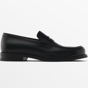 Resim Massimo Dutti Deri bantlı makosen 