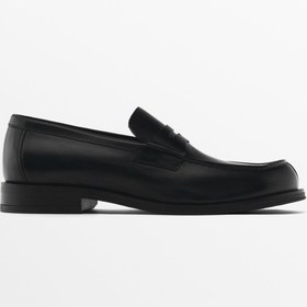 Resim Massimo Dutti Deri bantlı makosen 