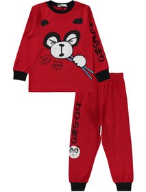 Resim Civil Boys Panda Baskılı 2-5 Yaş Pijama Takımı - Kırmızı - Kırmızı / 2-3 Yaş 