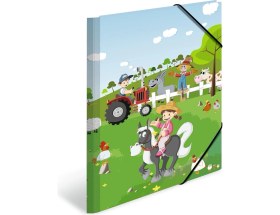 Resim Herma 19832 Klasör A3 Anaokulu Çiftliği, Köşesi Lastikli Dosya, Kartondan, Iç Baskı Lastikli, Erkek Kız Ço 