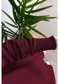 Resim Kahijab Işıltılı Merserize Takım - Bordo Bordo 