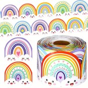 Resim 9.91 metre Vitality Rainbow Cloud Billboard Çerçeve - Pastel Rainbow, Kalpler ve Yıldızlar ile Bohem Tasarımı - Sınıf, Ofis, Ev Dekoru için Kendinden Yapışkanlı Siyah Tahta ve Perdeler - Dayanıklı Kağıt Malzeme, Öğretmenler için Sınıf Dekorasyonları, Zihinsel Tasarım, Renkli Tasarım 