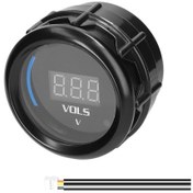 Resim Teltree 52mm Siyah Araba Modifikasyon Göstergesi - Lcd Ekranlı Voltmetre 8-18v Alarm Özelliği İle Abs+metal Malzeme 