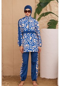 Resim Hmm Swimwear Paraşüt Tam Kapalı Tesettür Mayo 2924-191 Lacivert 