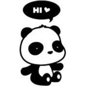 Resim Sevimli Panda (Oto-Motor-Laptop-Duvar-Dekor) 10 x 18 cm 