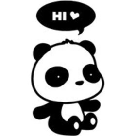 Resim Sevimli Panda (Oto-Motor-Laptop-Duvar-Dekor) 10 x 18 cm 