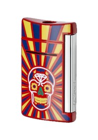 Resim S.t. Dupont Minijet Puro Çakmak Los Muertos Kırmızı 10086 