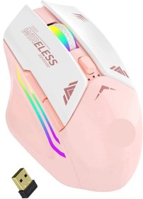 Resim Blackbird Game Center Blic Bwm1 Pembe Rgb Şarjlı Kablosuz 1600dpı Işıklı Kablosuz Mouse 