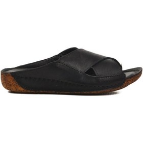 Resim Aspor Siyah Hakiki Deri Kadın Düz Terlik Çok Renkli 