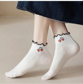 Resim Shopiolog Sevimli Marul Desenli Bilek Çorabı Desen7 Beyaz 