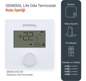 Resim General Mitra HT25 Rf Kablosuz Dijital Oda Termostatı 