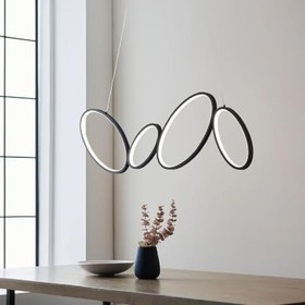 Resim Ayder/Sarkıt Avize / 4 Çember / 110 cm/Antrasit Gövde / 3 Renk Işık / 3 Yıl Garanti 