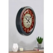 Resim Bahat Salon Ofis Duvar Saati Gri Metal Çerçeve 36 cm 