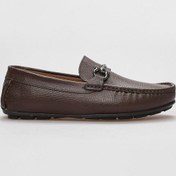 Resim Hakiki Deri Kahverengi Tokalı Erkek Loafer - Kahverengi 
