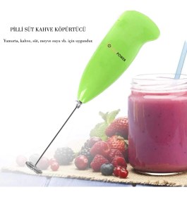 Resim Dempower Renkli Pilli Mini Mikser Polipropilen Malzemeden Ergonomik Tasarım 78 mm 