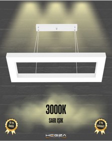 Resim Mesita Beyaz Kasa, Sarı Işık Modern Sarkıt Led Avize Beyaz 