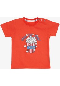 Resim Breeze Girls & Boys Erkek Çocuk Tişört Pop Corn Baskılı 2-6 Yaş, Mercan-mercan Mercan 