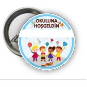Resim Özcan Tasarım Okuluna Hoşgeldin Rozet - Öğrenci Rozeti ( 20 Adet ) 