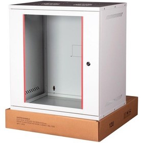 Resim Lande - 12u 19" Cam Kapaklı Duvar Tipi Rack Kabinet Genişlik: 544 Mm Derinlik: 400 Mm Açık Gri Demonte 