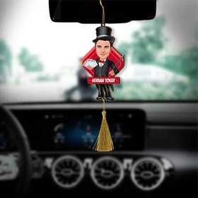 Resim Kişiye Özel Hokkabaz Karikatürlü Araba Süsü 
