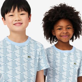 Resim Lacoste Relaxed Fit Monogram Çocuk Mavi T-Shirt 