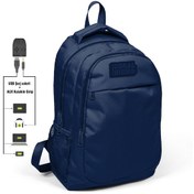 Resim Coral High Lacivert İlk ve Ortaokul Sırt Çantası - Usb ve Aux Çıkışlı 