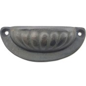 Resim Antika Tarz Dekoratif Pirinç Istiridye Tas Mobilya Kulbu - 37X87 Mm, Oksit ( Lisinya ) 