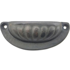 Resim Antika Tarz Dekoratif Pirinç Istiridye Tas Mobilya Kulbu - 37X87 Mm, Oksit ( Lisinya ) 