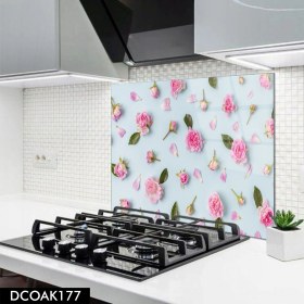 Resim Olinpa Cam Ocak Arkası Koruyucu | Çiçek Desenli 