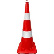 Resim İleri Trafik TPE Trafik Konisi 90 cm Çift Reflektifli Trafik Dubası 