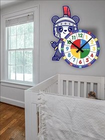 Resim Montessori Çocuk Odası Eğitici Duvar Saati Beyaz 45 x 55 karbonNM254 