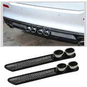 Resim 1 Çift Evrensel Araba Oto Styling Sahte Dekoratif Havalandırma Izgarası Egzoz Susturucu Borusu 