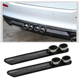 Resim 1 Çift Evrensel Araba Oto Styling Sahte Dekoratif Havalandırma Izgarası Egzoz Susturucu Borusu 