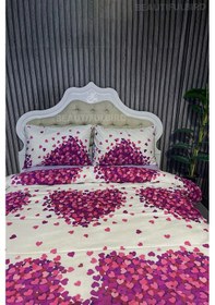 Resim Pembe Tek Kişilik Nevresim Seti Pamuklu 