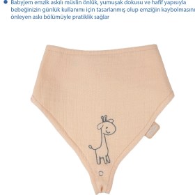 Resim Babyjem Emzik Askılı Müslin Mama Önlüğü Somon 